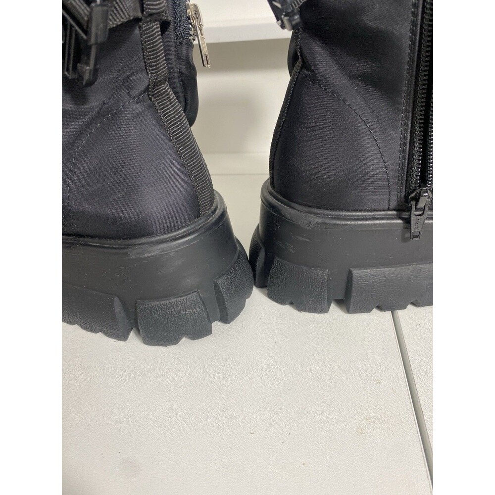 Steve Madden Thora-P Black Nylon Lace-Up Combat Ankle Lug Boots Women's 8 - Picture 9 of 16